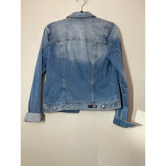 Kut from the Kloth Amelia Jean Jacket Small Womens Distressed Classic Trucker - Picture 3 of 5